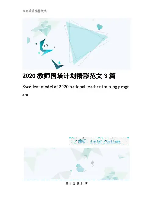 2020教师国培计划精彩范文3篇