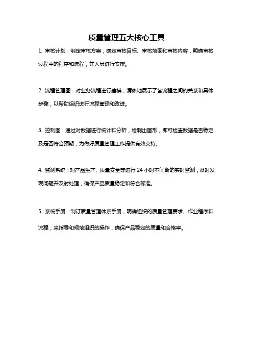 质量管理五大核心工具