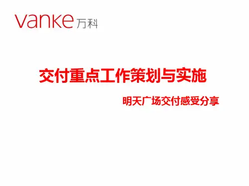 万科明天广场项目《交付策划与实施》 ppt课件