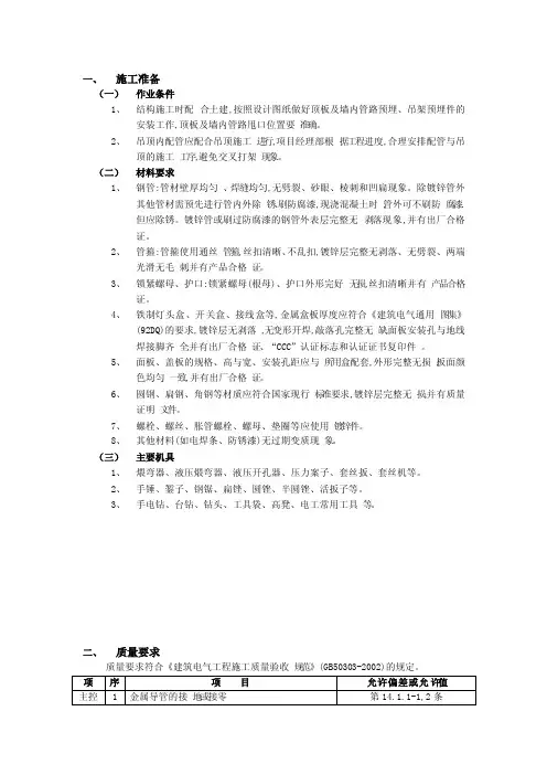 吊顶内管线敷设