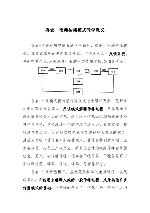 香农—韦弗传播模式教学意义