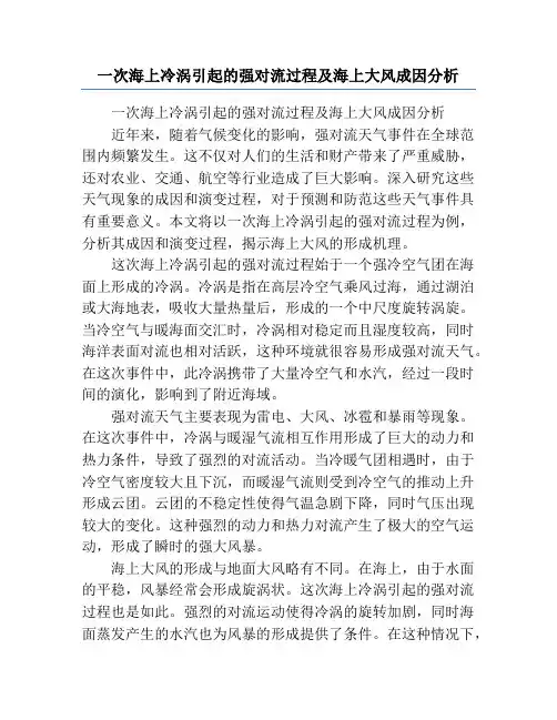 一次海上冷涡引起的强对流过程及海上大风成因分析
