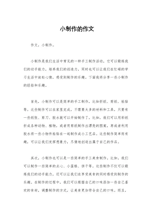 小制作的作文