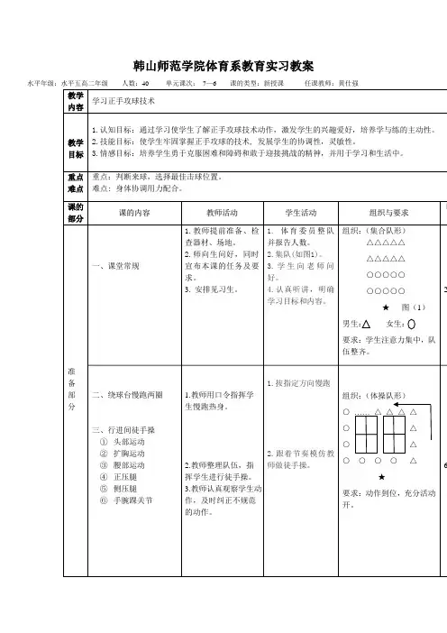 乒乓球正手攻球教案