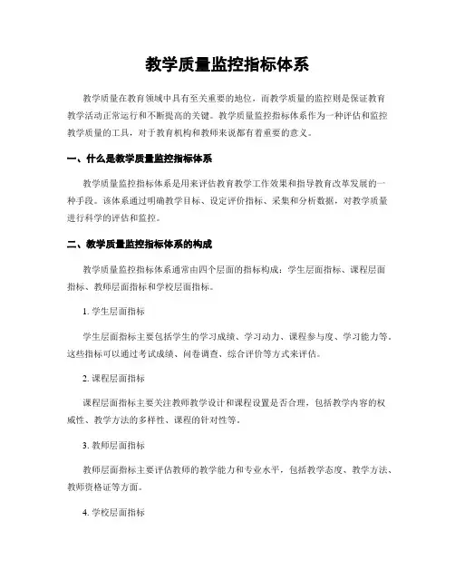 教学质量监控指标体系
