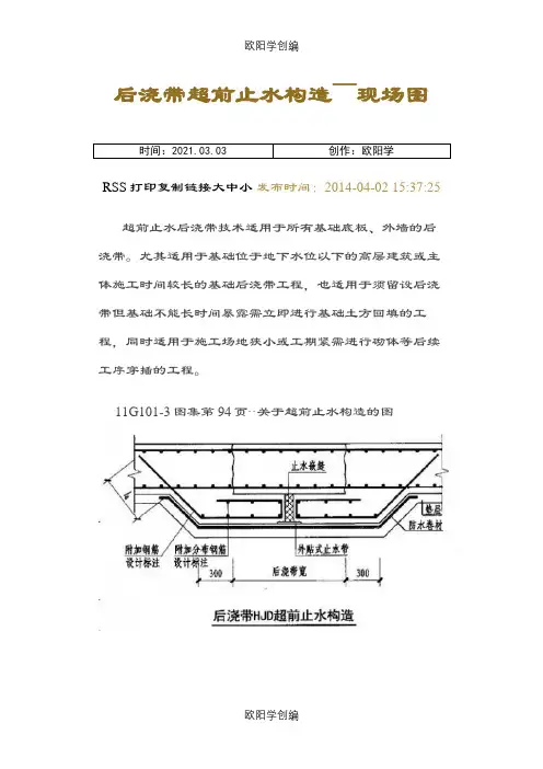 后浇带超前止水构造之欧阳学创编