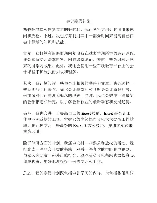 会计寒假计划