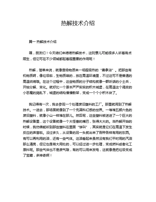 热解技术介绍