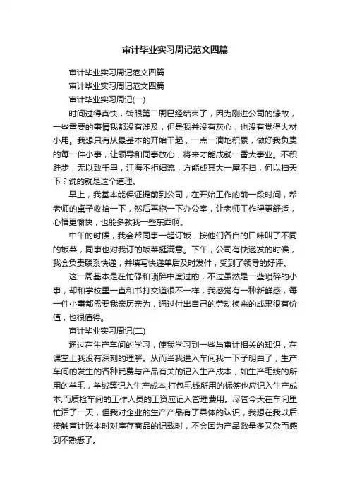 审计毕业实习周记范文四篇