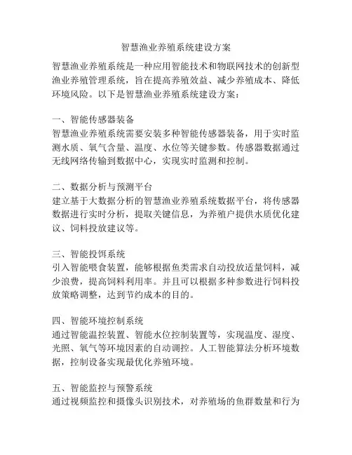 智慧渔业养殖系统建设方案