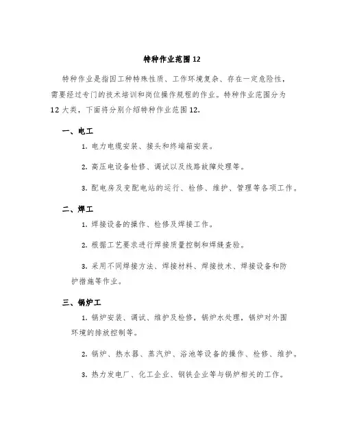 特种作业范围12