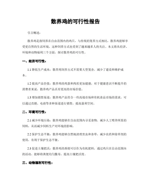 散养鸡的可行性报告