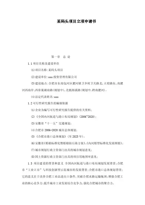 某码头项目立项申请书（可编辑）