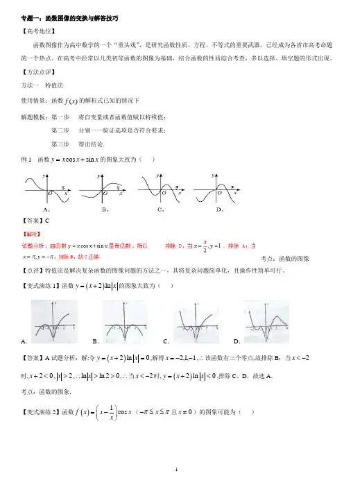 (完整版)高中数学专项解题模板：专题1-函数图像解析