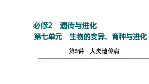 2022届高三一轮复习生物新高考全国通用版第7单元人类遗传病PPT