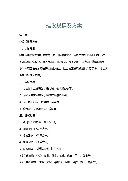 建设规模及方案