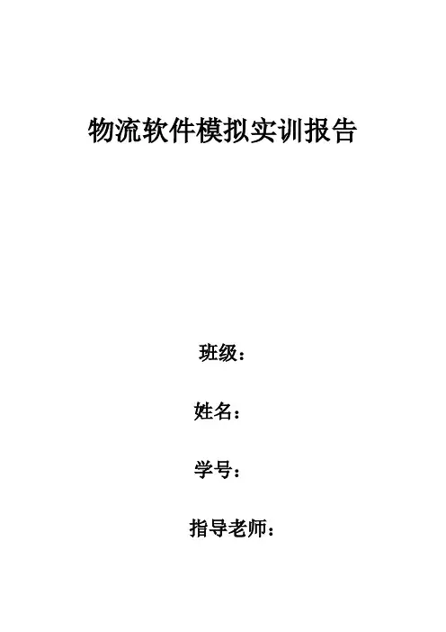 物流软件模拟实训报告