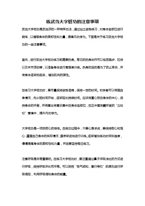 练武当大字桩功的注意事项