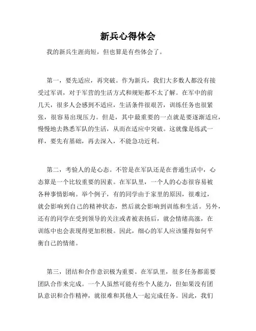 新兵心得体会