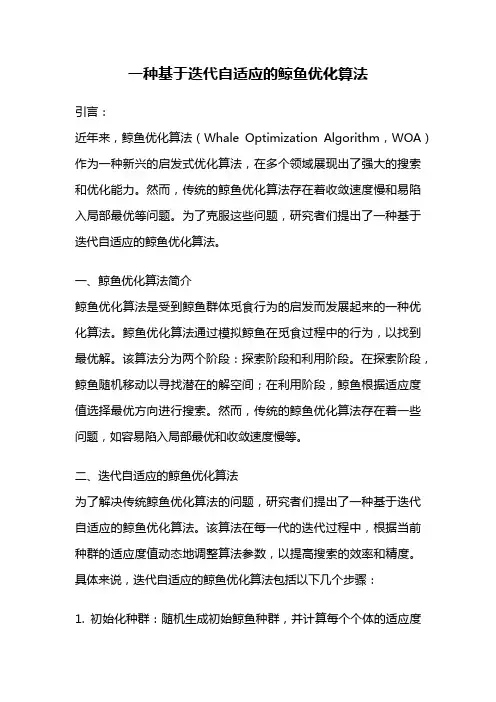 一种基于迭代自适应的鲸鱼优化算法