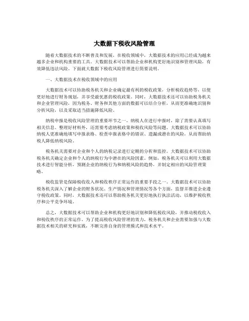 大数据下税收风险管理