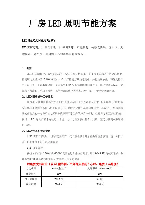 厂房照明灯-金卤灯与LED比较