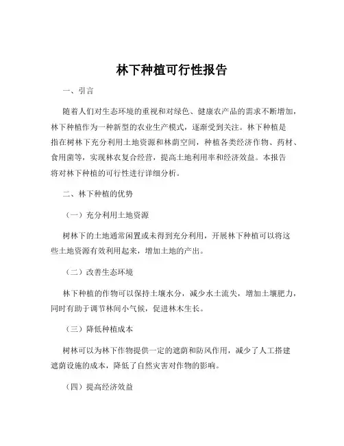林下种植可行性报告