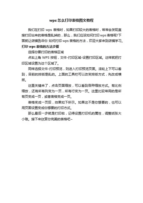 wps怎么打印表格图文教程