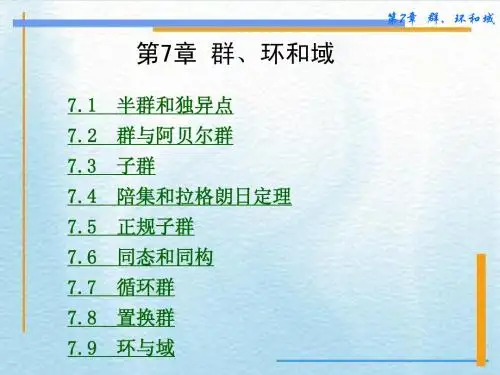 第7章 群、环和域