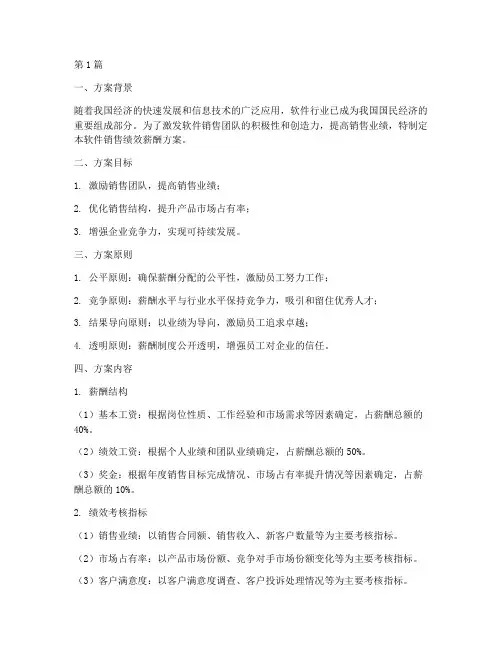软件销售绩效薪酬方案(3篇)