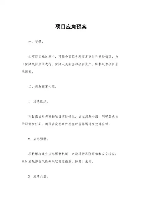 项目应急预案