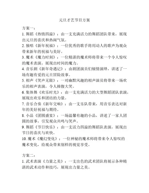 元旦才艺节目方案