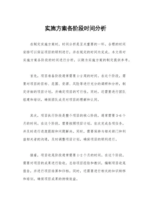 实施方案各阶段时间分析