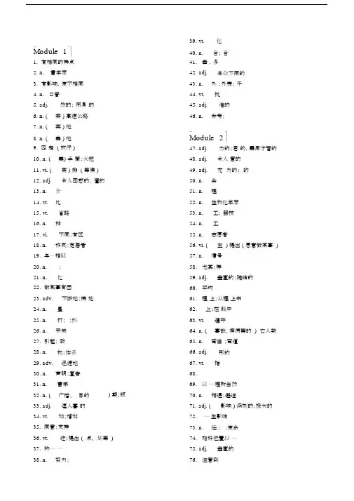 外研版高中英语必修5单词表.docx