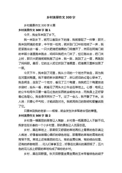 乡村美景作文300字6篇
