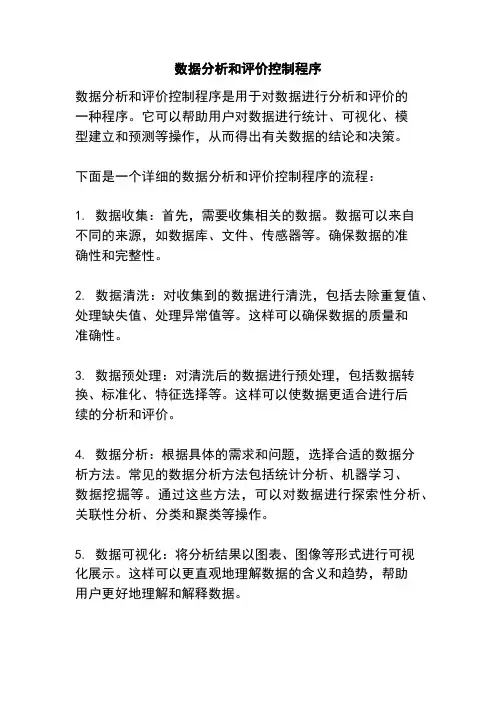 数据分析和评价控制程序