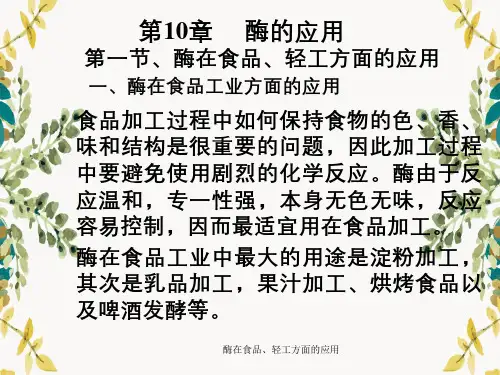 酶在食品、轻工方面的应用