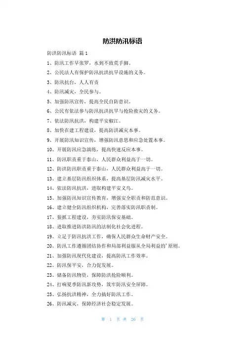 防洪防汛标语