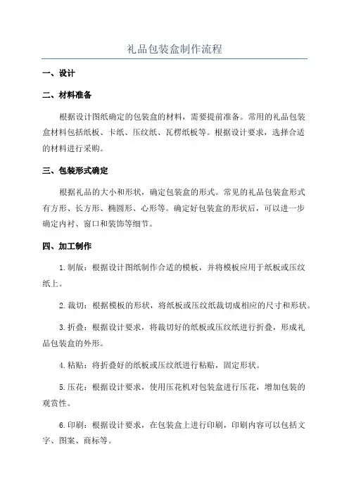 礼品包装盒制作流程