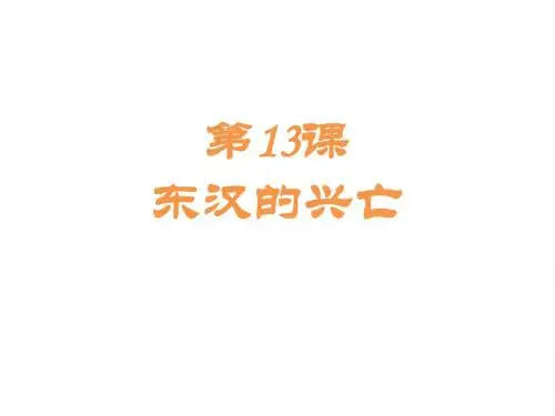 人教版七年级历史上册第13课《东汉的兴亡》课件(共19张PPT)