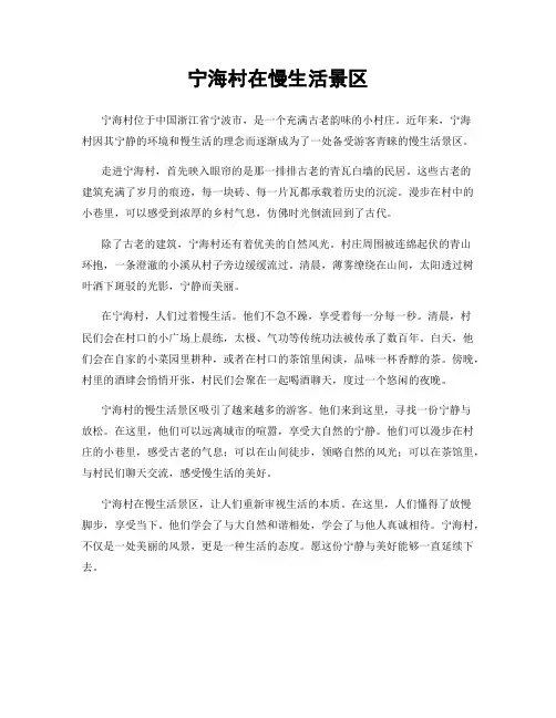 宁海村在慢生活景区