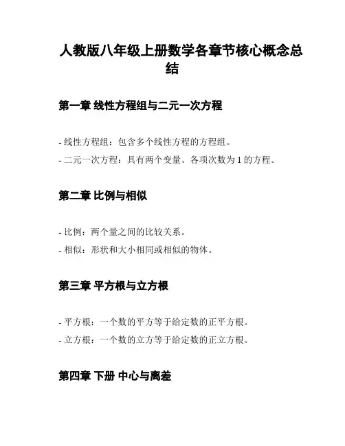 人教版八年级上册数学各章节核心概念总结