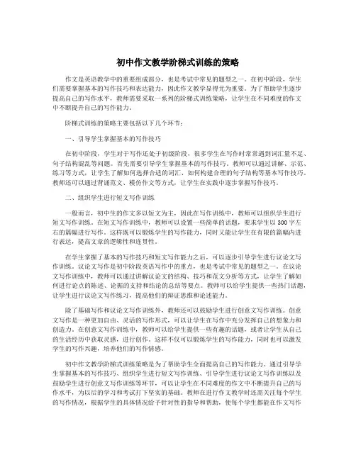 初中作文教学阶梯式训练的策略