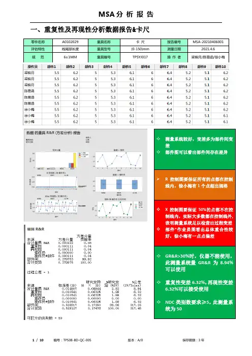 MSA分析报告-整套