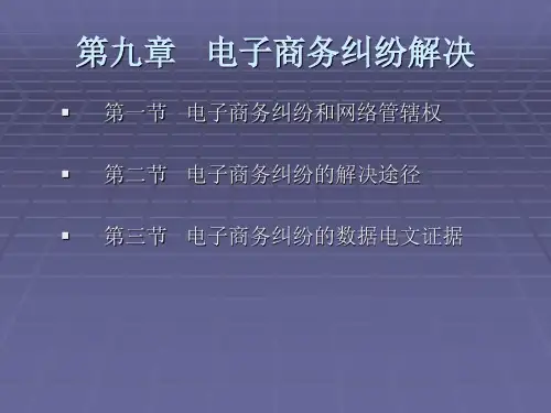 电子商务法规第九章   电子商务纠纷解决