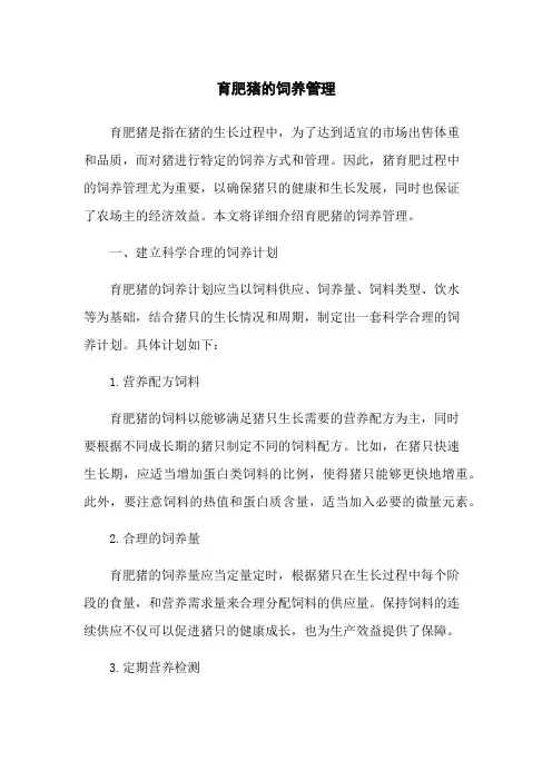 育肥猪的饲养管理