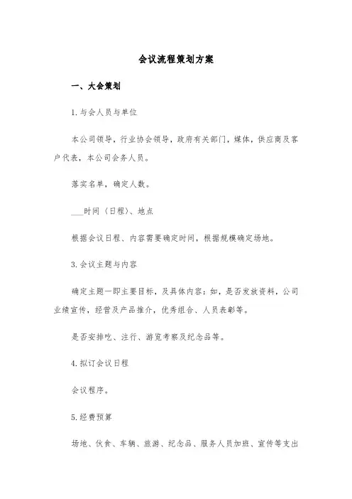 会议流程策划方案(3篇)