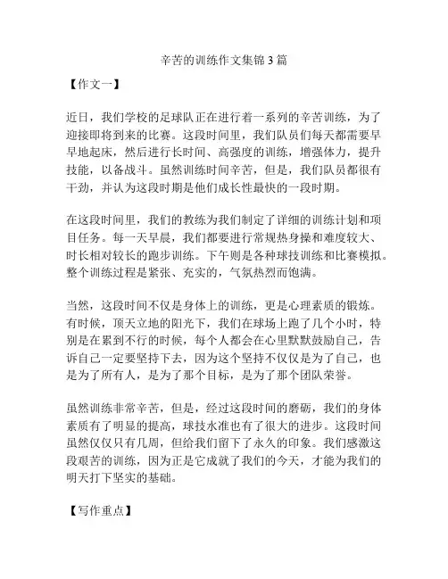 辛苦的训练作文集锦3篇