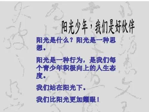 《做阳光少年主题班会》ppt课件