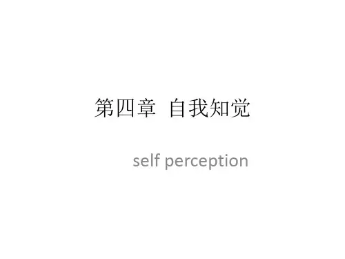 第四章  自我知觉(社会心理学)